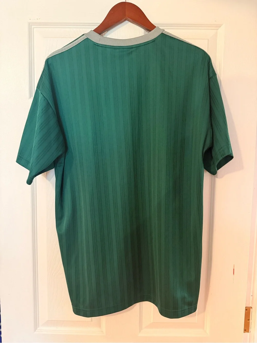 adidas Green Short Sleeve Trefoil Logo Tee with Light Trim